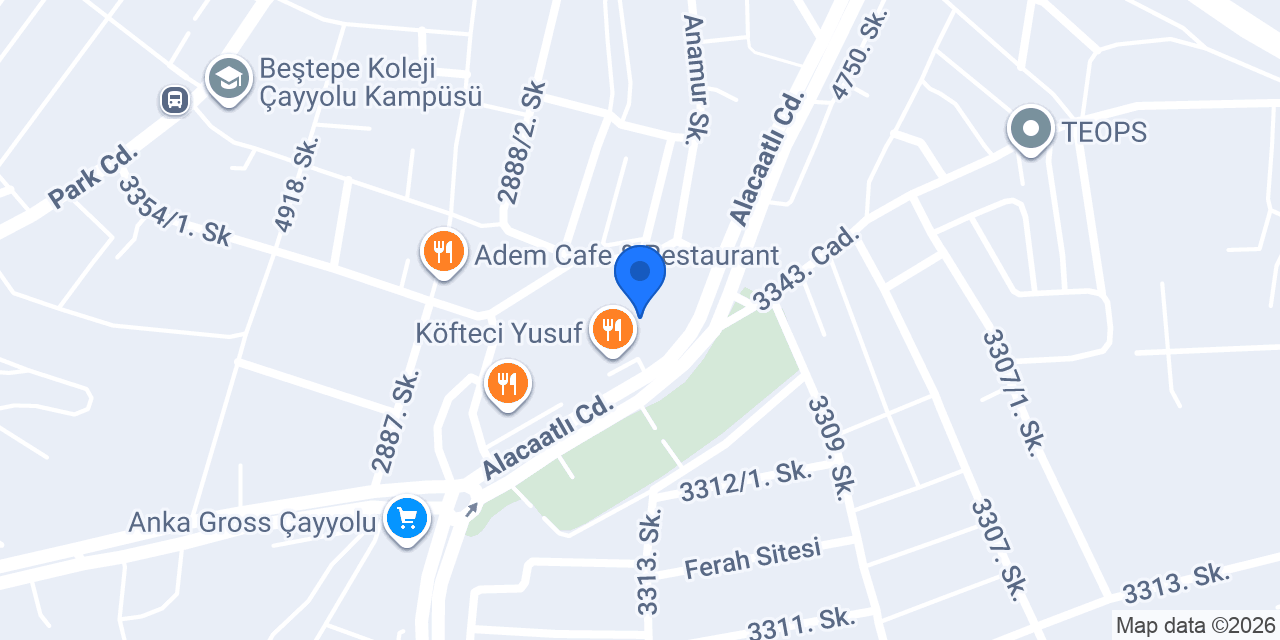 Şekerciler-Alacaatlı Şubesi konumu