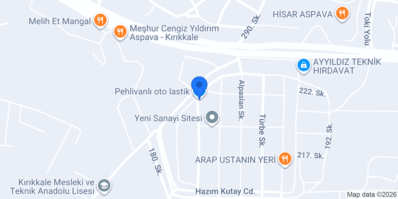 Pehlivanlı oto lastik konumu