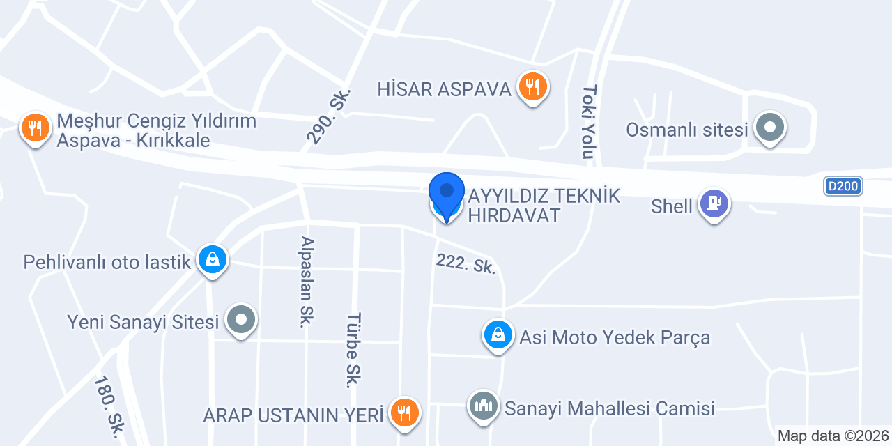 AYYILDIZ TEKNİK HIRDAVAT konumu