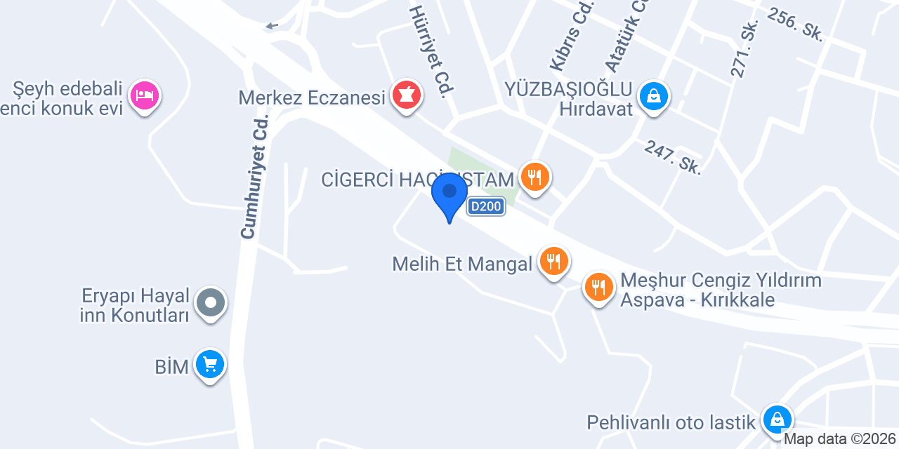 Kırıkkale Vinç konumu