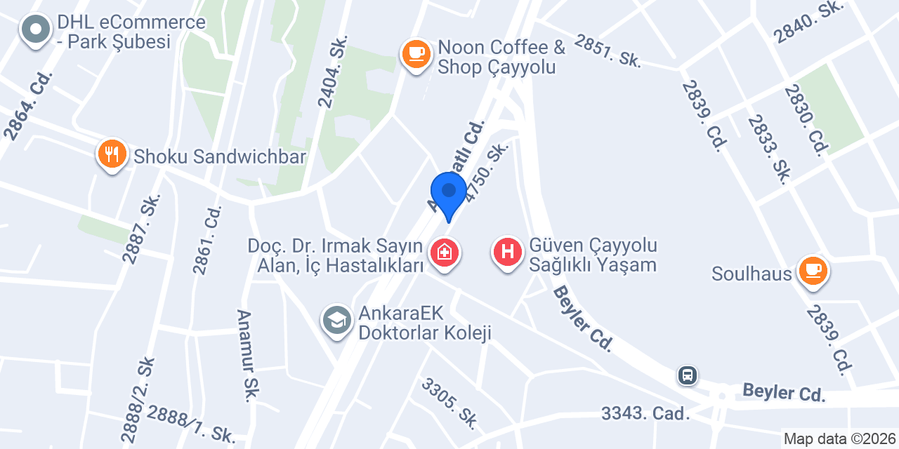 Toker Bebe Çayyolu konumu