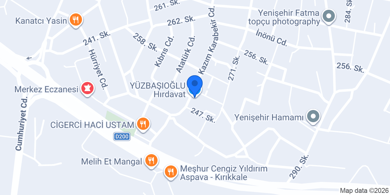 YÜZBAŞIOĞLU Hırdavat konumu