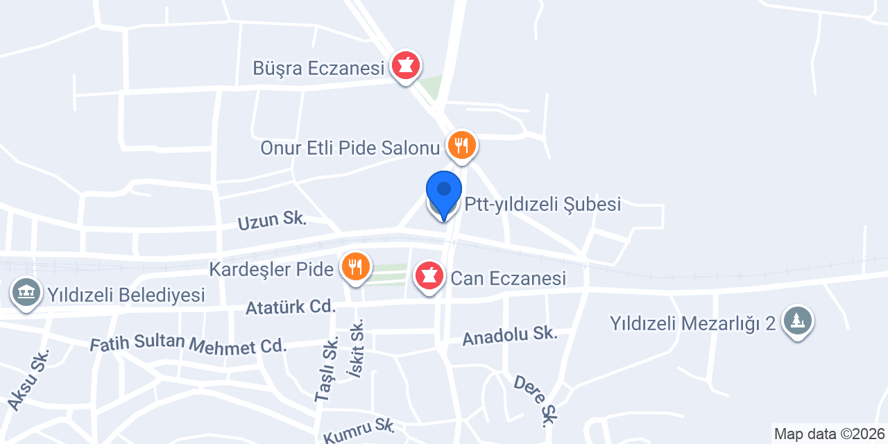 Ptt-yıldızeli Şubesi konumu