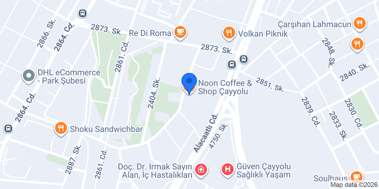 Noon Coffee & Shop Çayyolu konumu