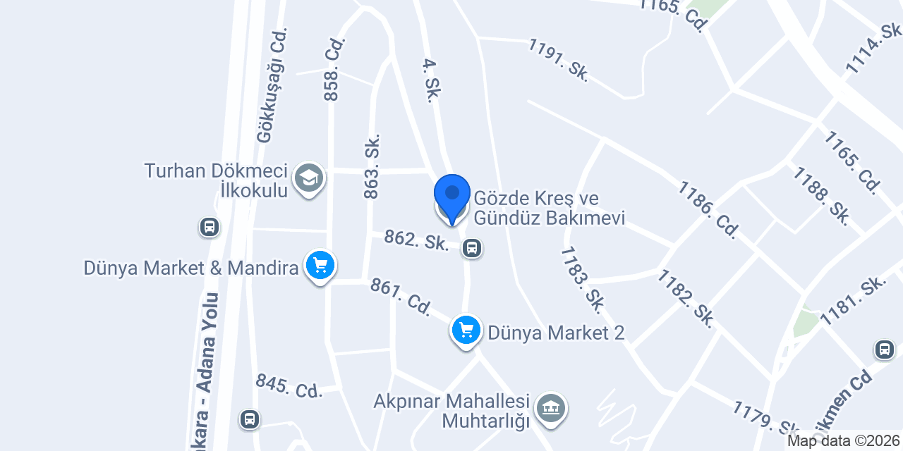 Gözde Kreş ve Gündüz Bakımevi konumu