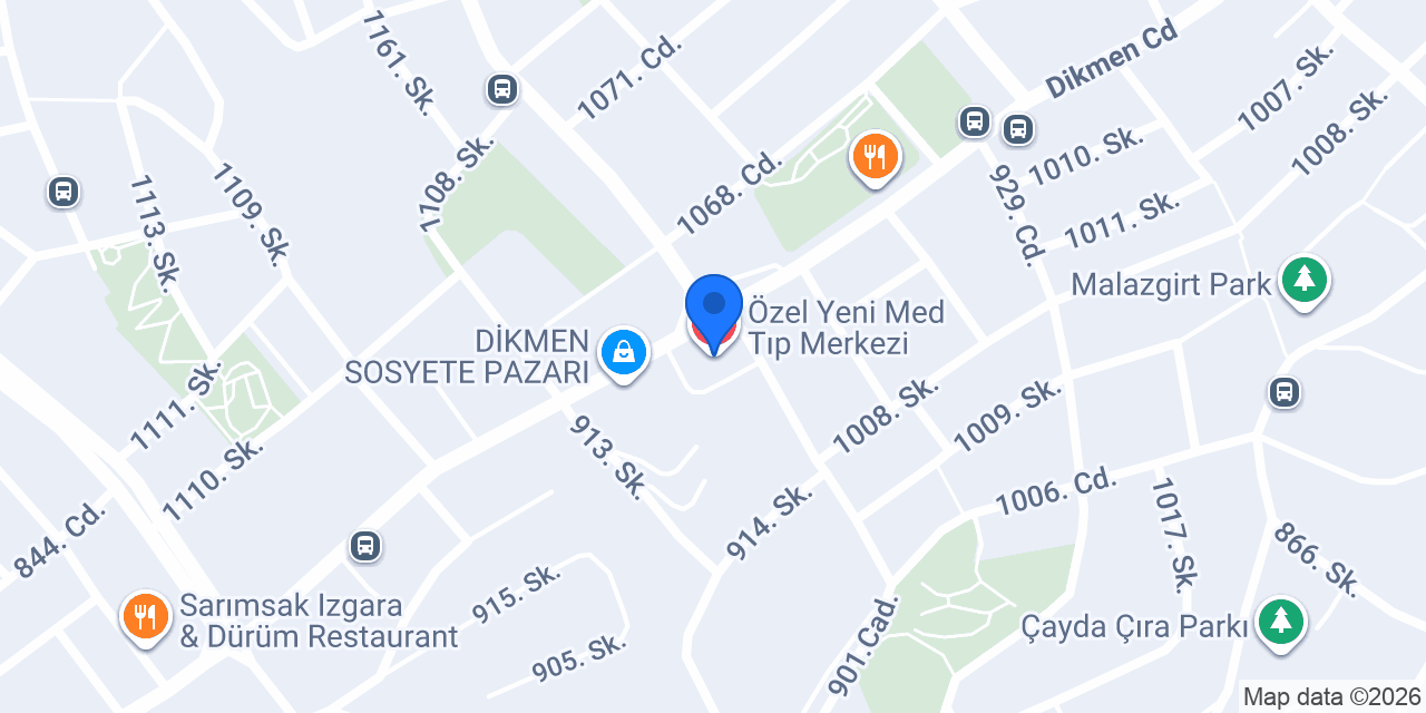 Özel Yeni Med Tıp Merkezi konumu