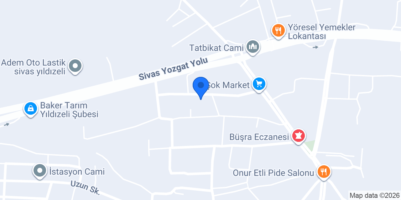 Yıldızeli Anaokulu konumu