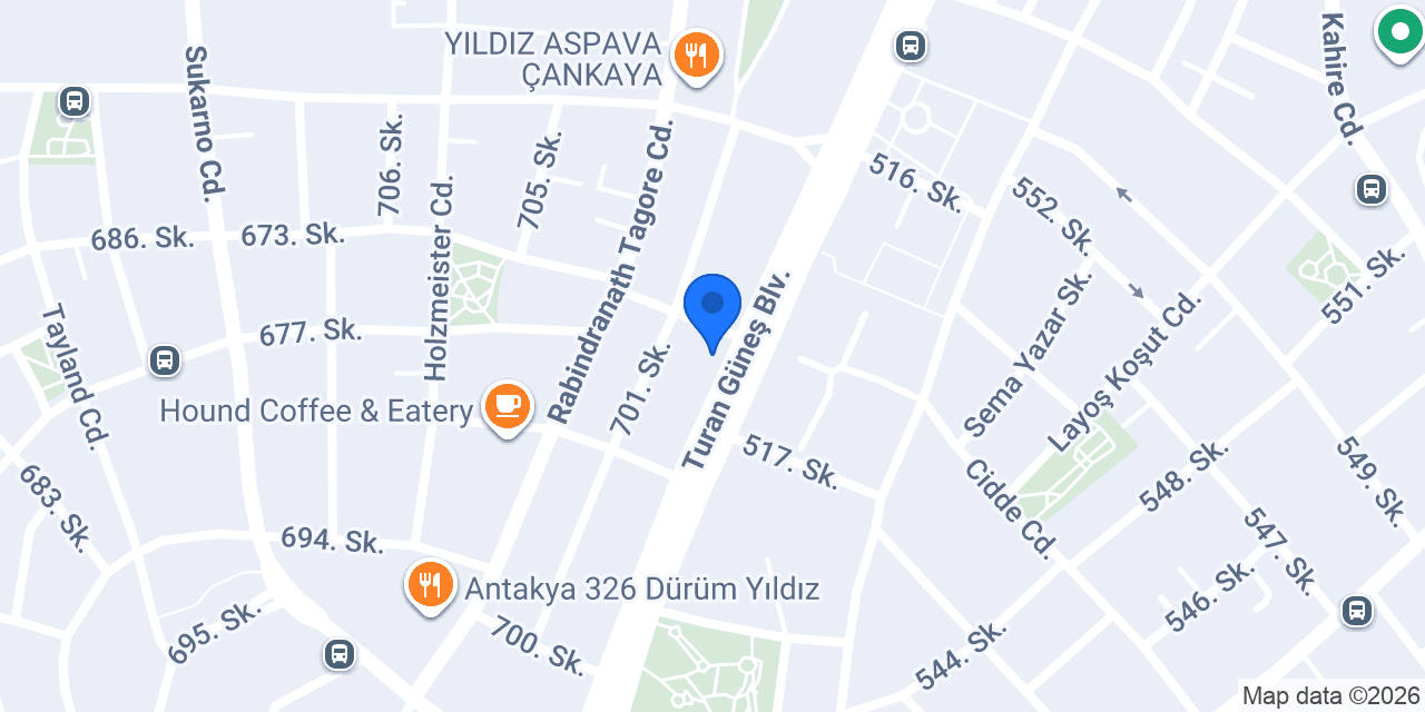 Özel Yıldızevler Sürücü Kursu konumu