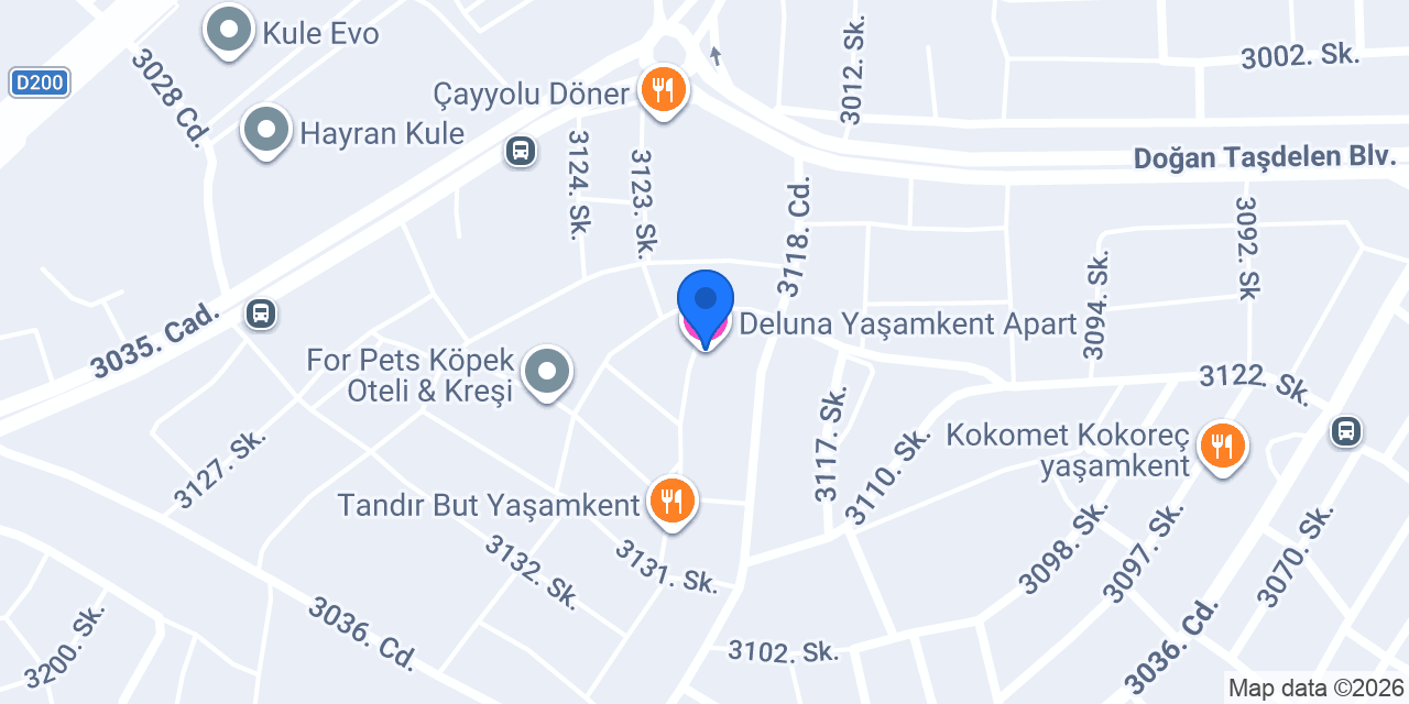 Deluna Yaşamkent Apart konumu