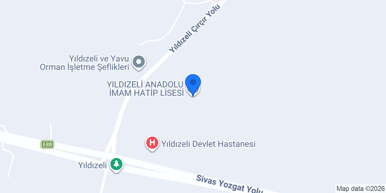 YILDIZELİ ANADOLU İMAM HATİP LİSESİ konumu