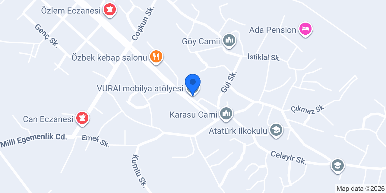 VURAl mobilya atölyesi konumu