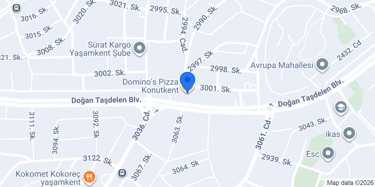 Domino's Pizza Konutkent konumu