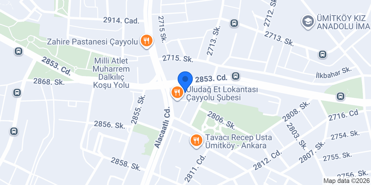 Yapı Kredi Bankası - Çayyolu Şubesi konumu
