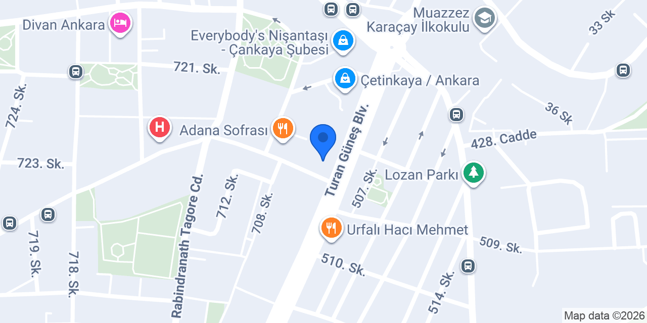 Pro tesisat Çankaya konumu