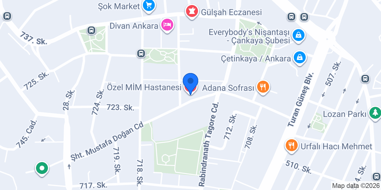 Özel MİM Hastanesi konumu