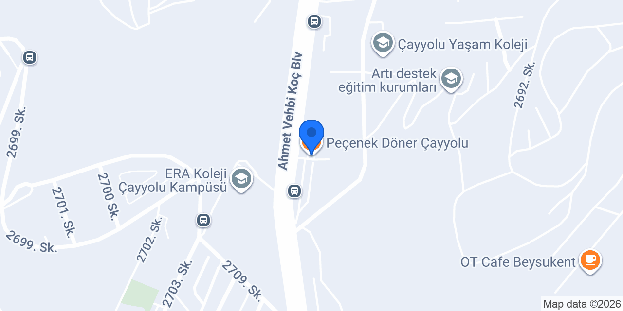 Peçenek Döner Çayyolu konumu
