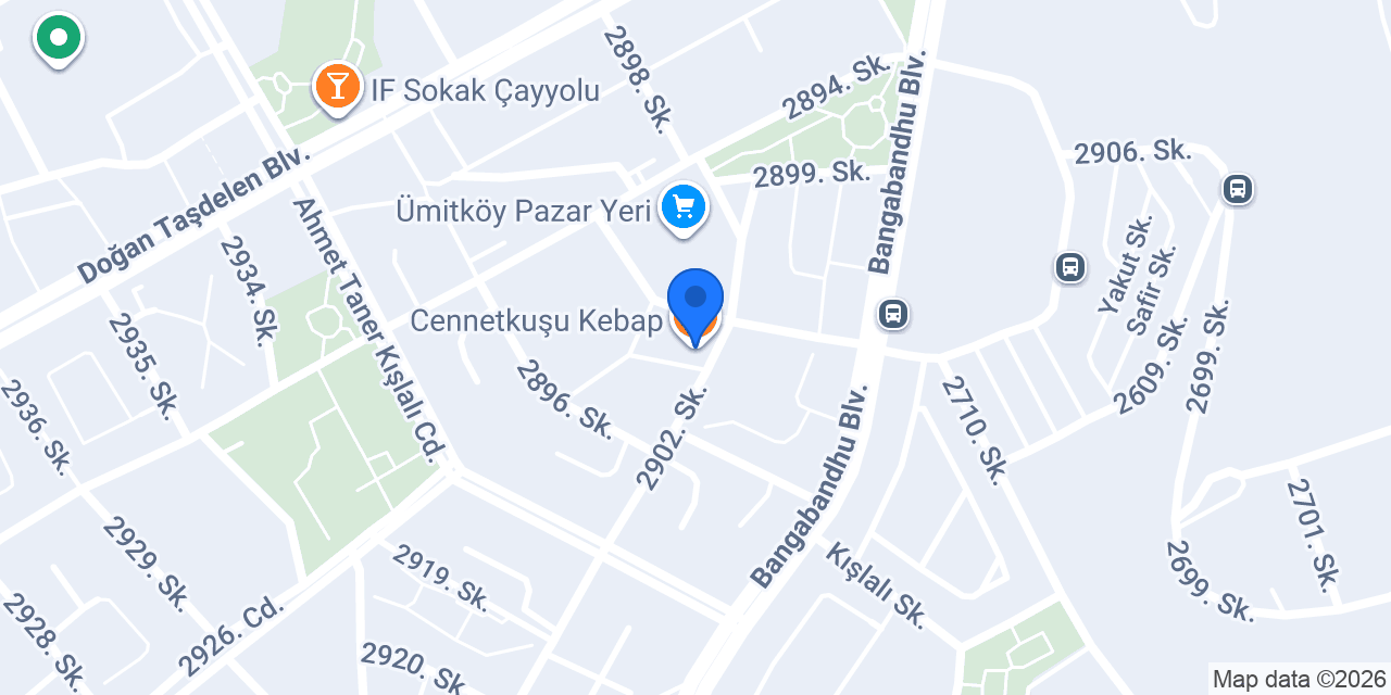 Cennetkuşu Kebap konumu
