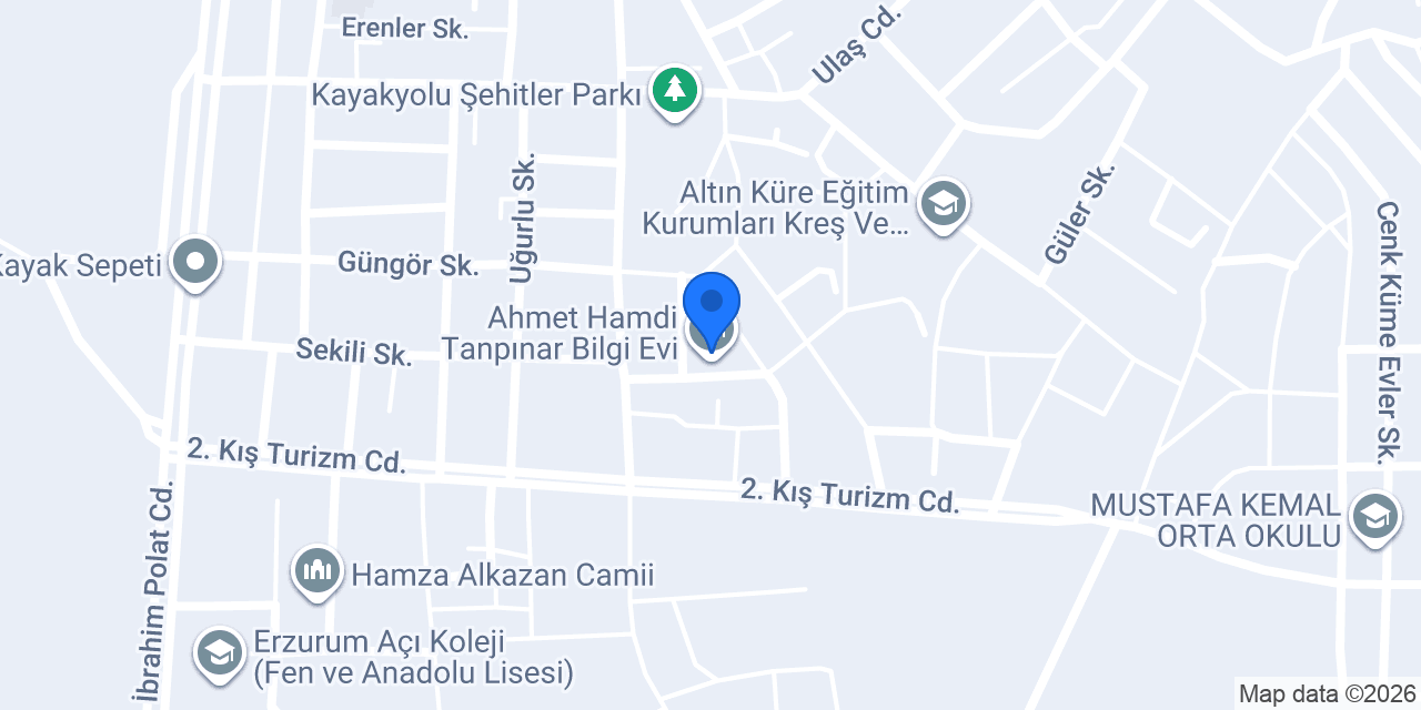 Ahmet Hamdi Tanpınar Bilgi Evi konumu