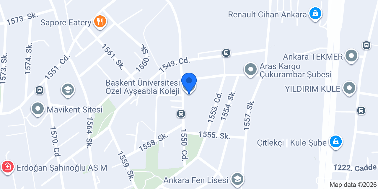 Başkent Üniversitesi Özel Ayşeabla Koleji konumu