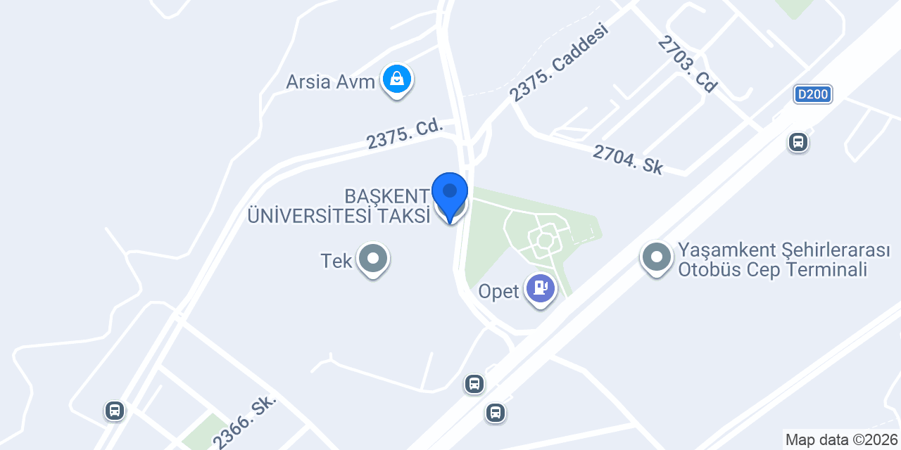BAŞKENT ÜNİVERSİTESİ TAKSİ konumu