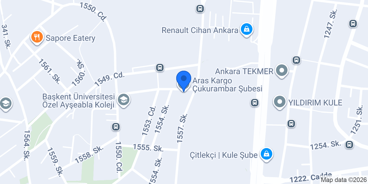 Aras Kargo Çukurambar Şubesi konumu