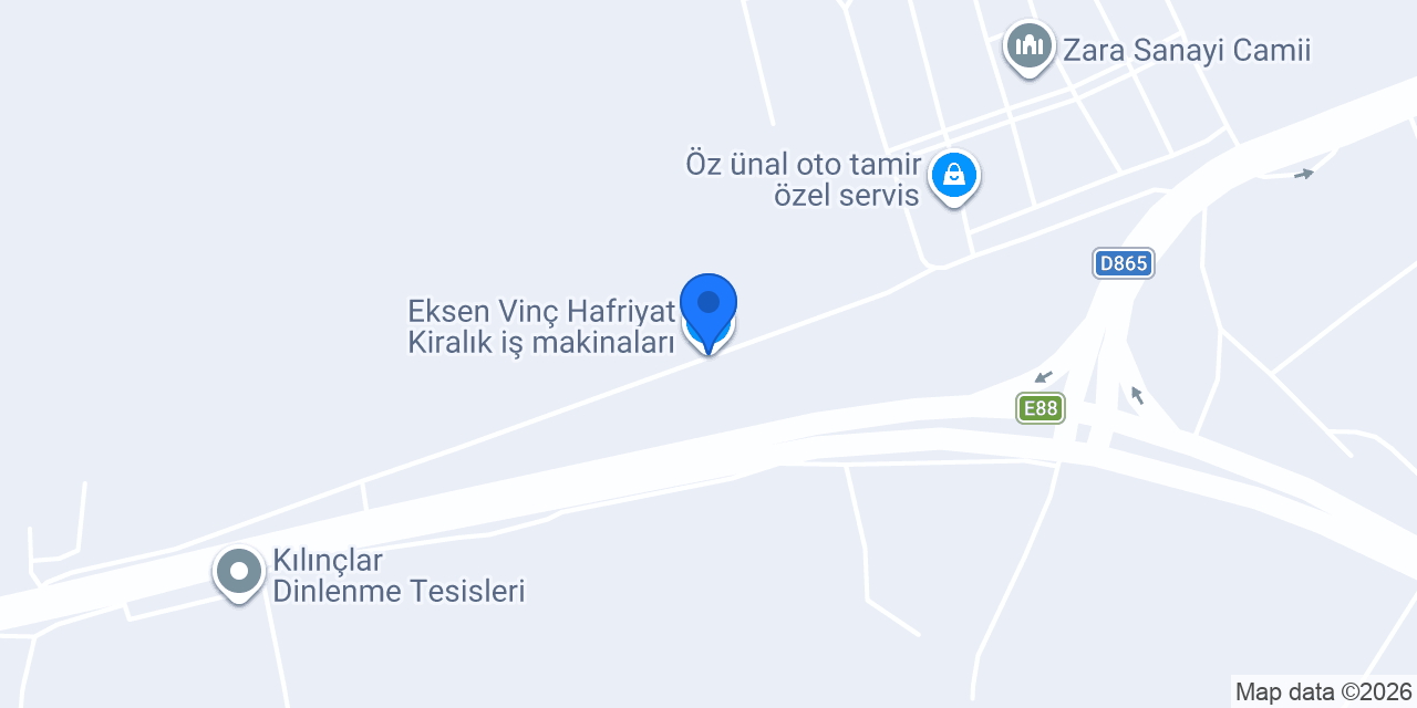 Eksen Vinç Hafriyat Kiralık iş makinaları konumu