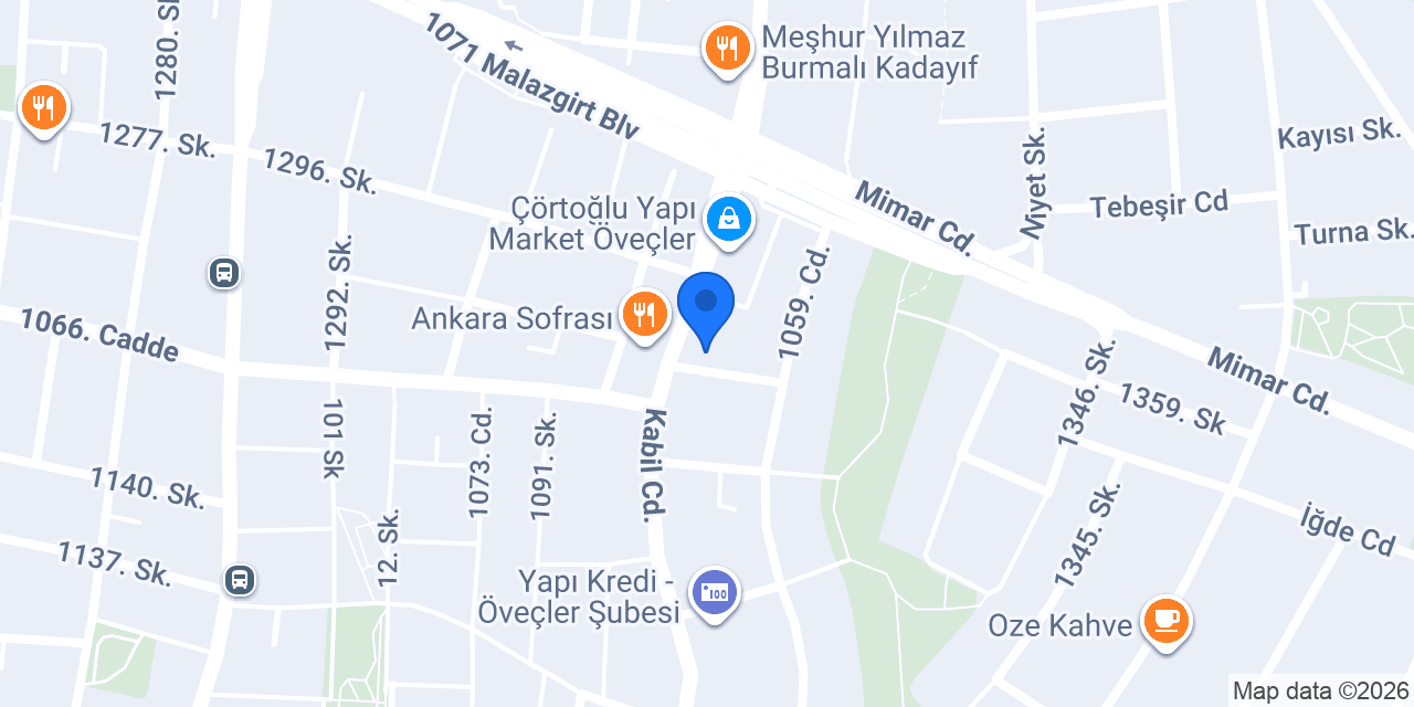 Pizzabulls Öveçler konumu
