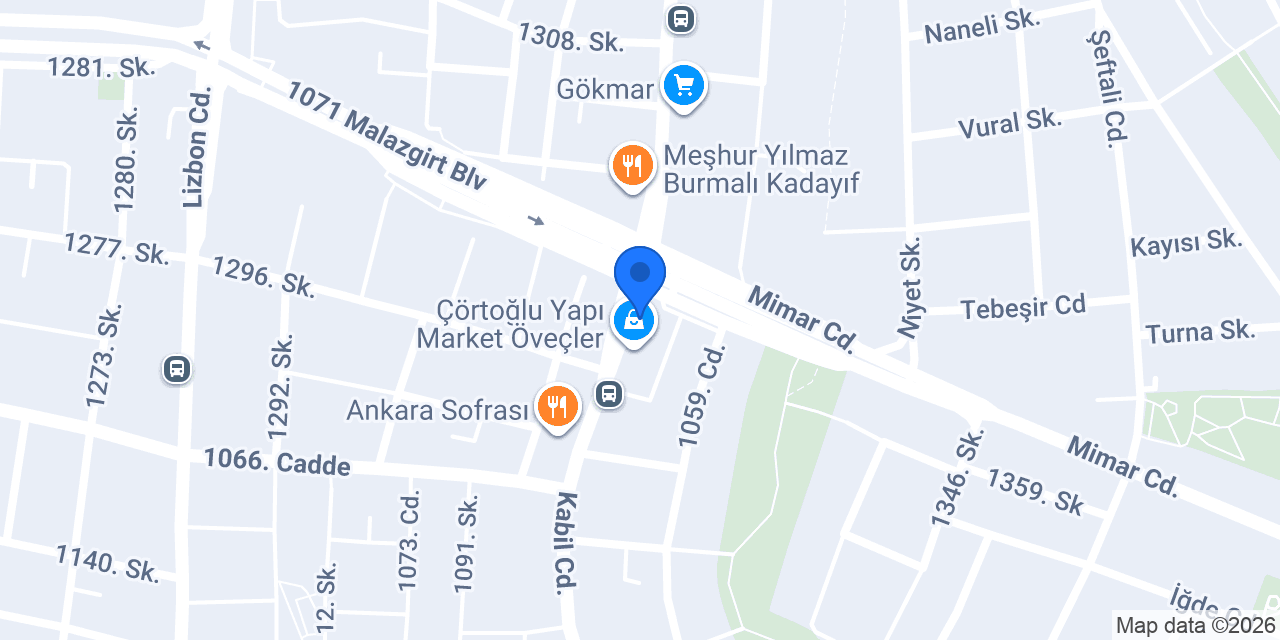 Halkbank Öveçler Şubesi konumu
