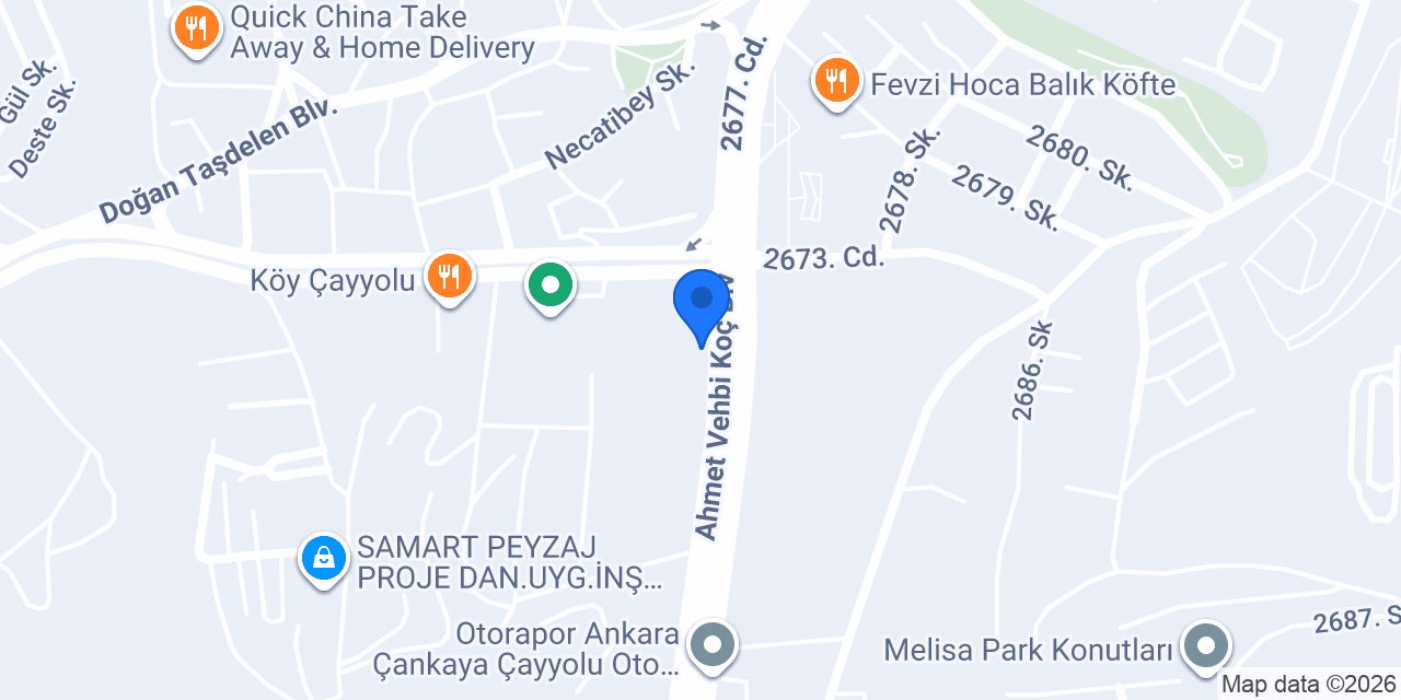 Dense Mobilya Çayyolu konumu