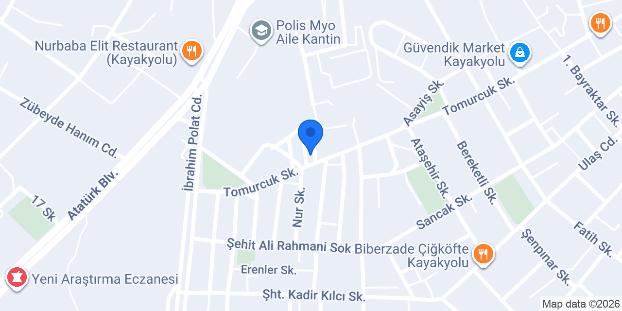 Kayakyolu Karaca Shop konumu