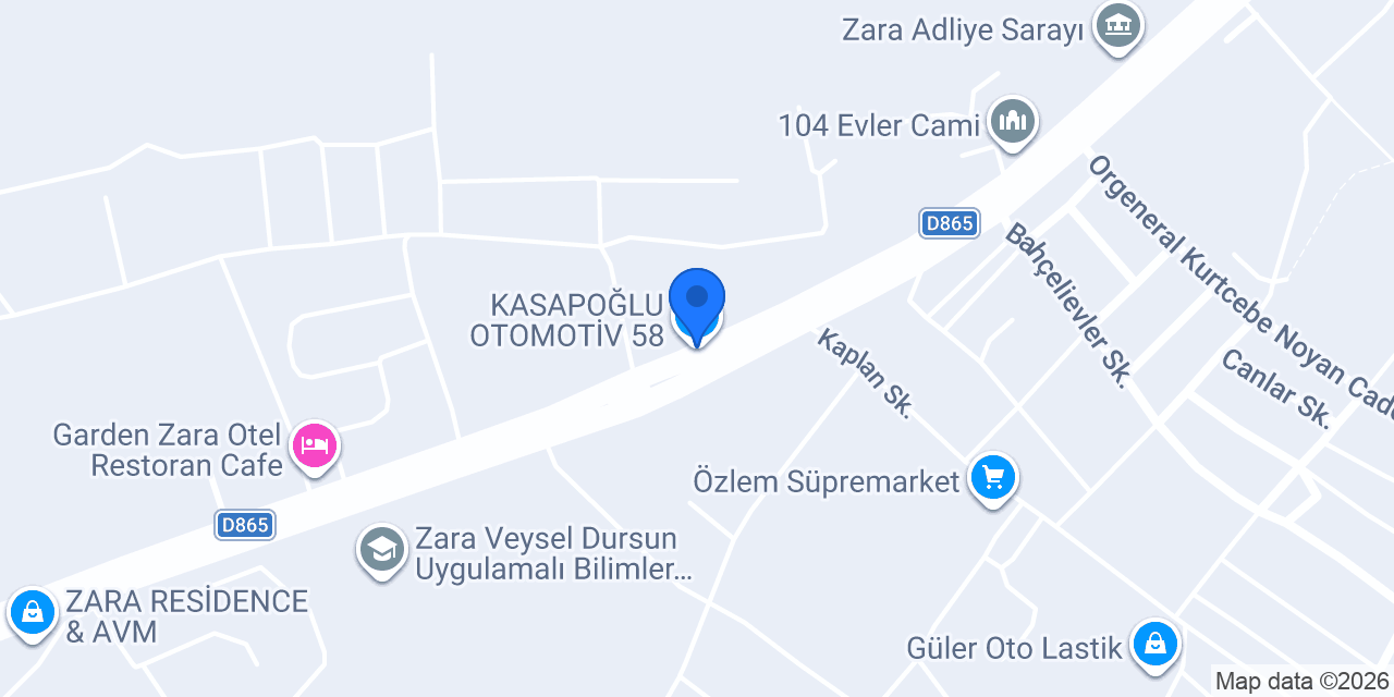 KASAPOĞLU OTOMOTİV 58 konumu