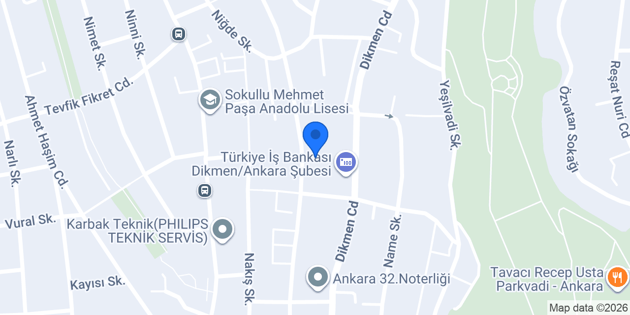 Dikmen Vina Veteriner Kliniği konumu