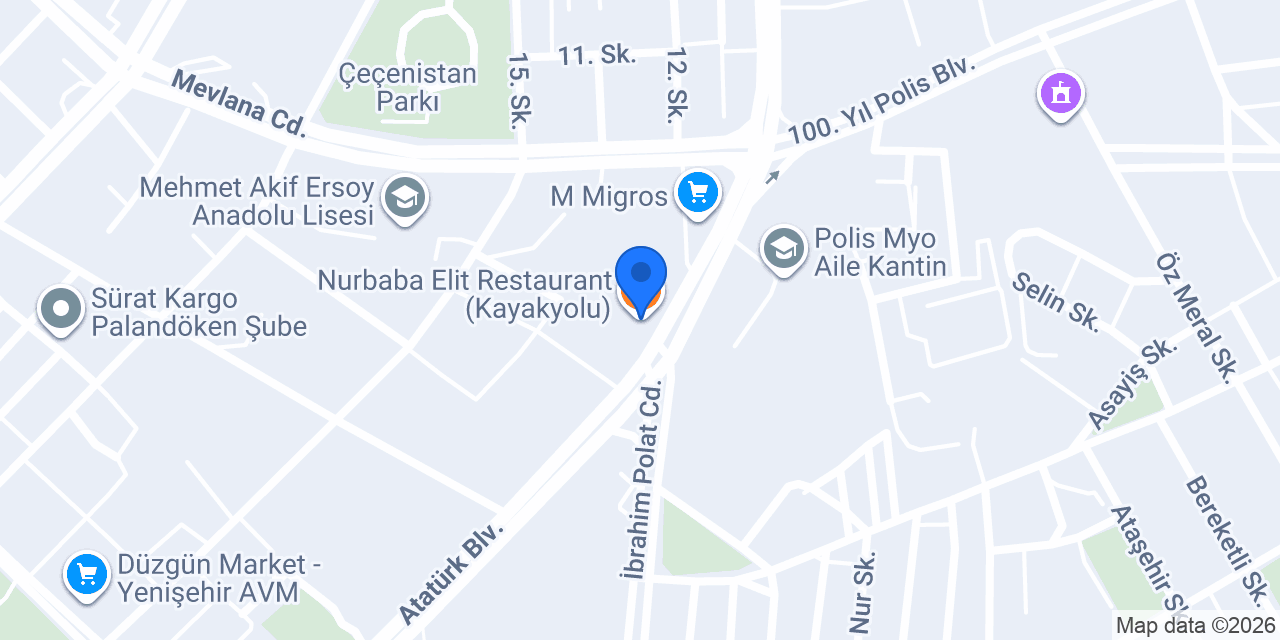 Nurbaba Elit Restaurant (Kayakyolu) konumu