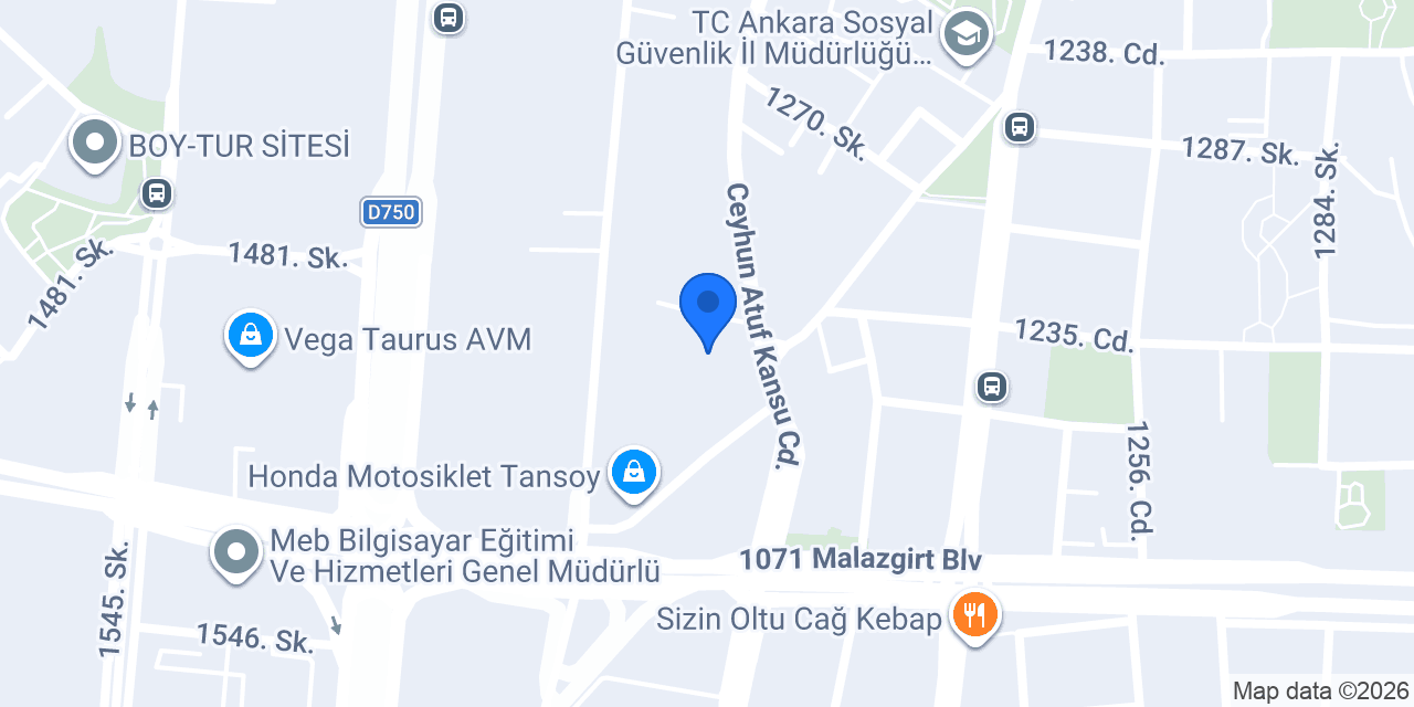 Yapı Kredi - Cevizlidere Şubesi konumu