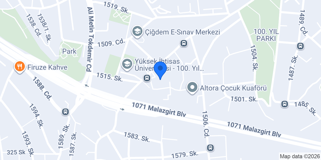 100. Yıl Nokta Sürücü Kursu konumu