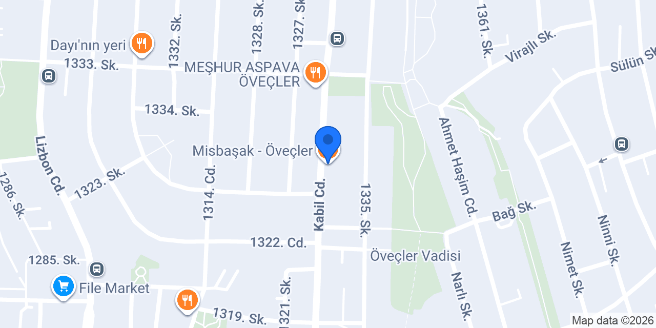 Misbaşak - Öveçler konumu