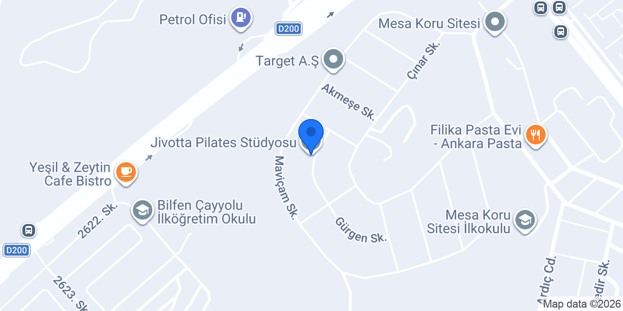 Jivotta Pilates Stüdyosu konumu