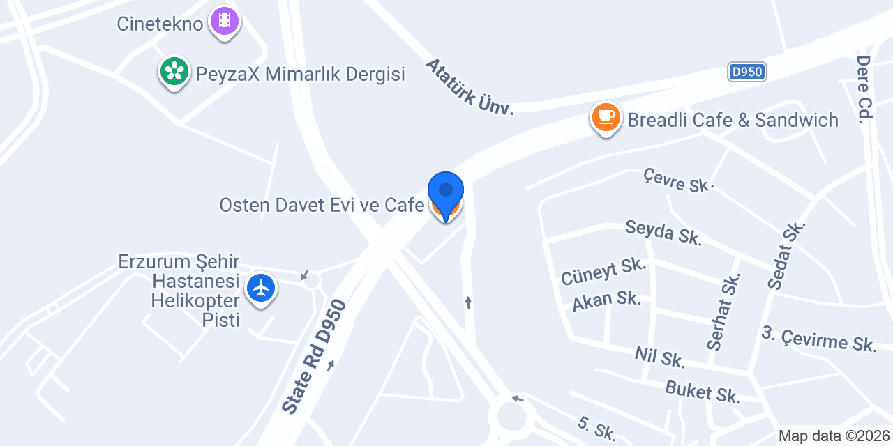 Osten Davet Evi ve Cafe konumu