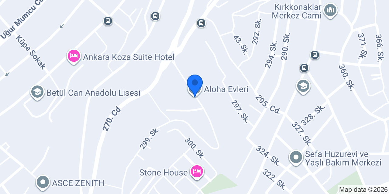 Aloha Evleri konumu