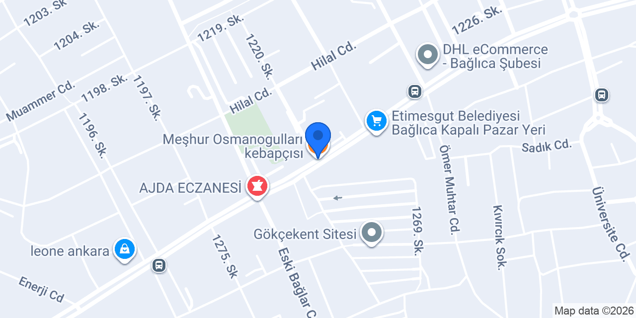 Meşhur Osmanogulları kebapçısı konumu