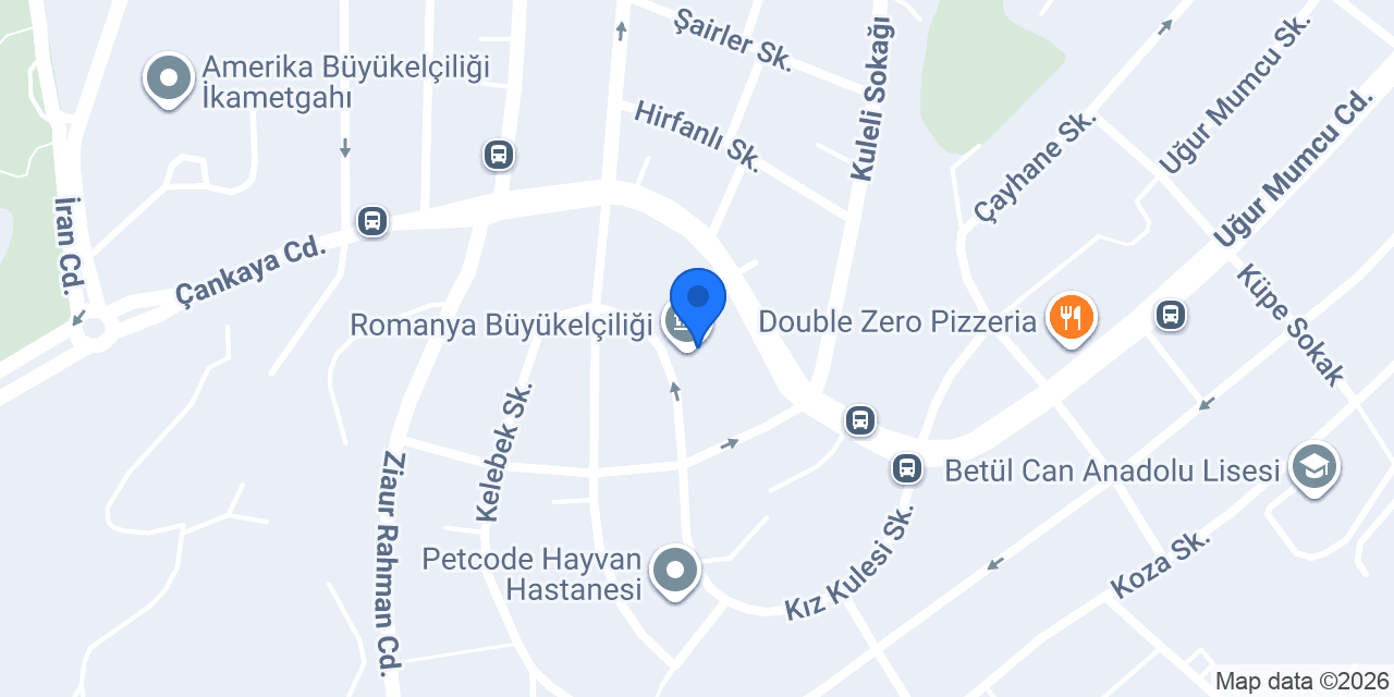 Romanya Büyükelçiliği konumu