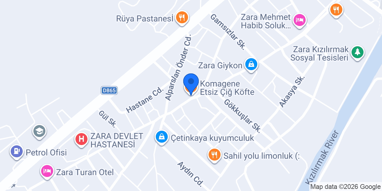 Komagene Etsiz Çiğ Köfte konumu