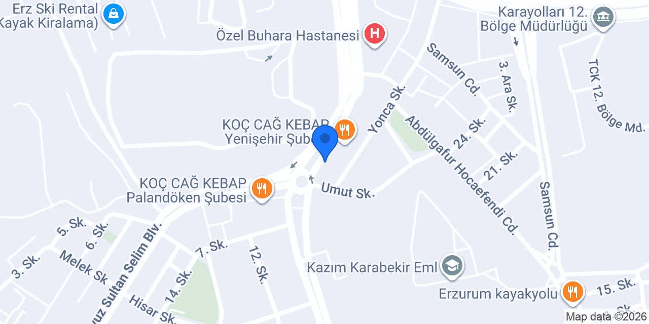 Çikolata Atölyesi Erzurum konumu