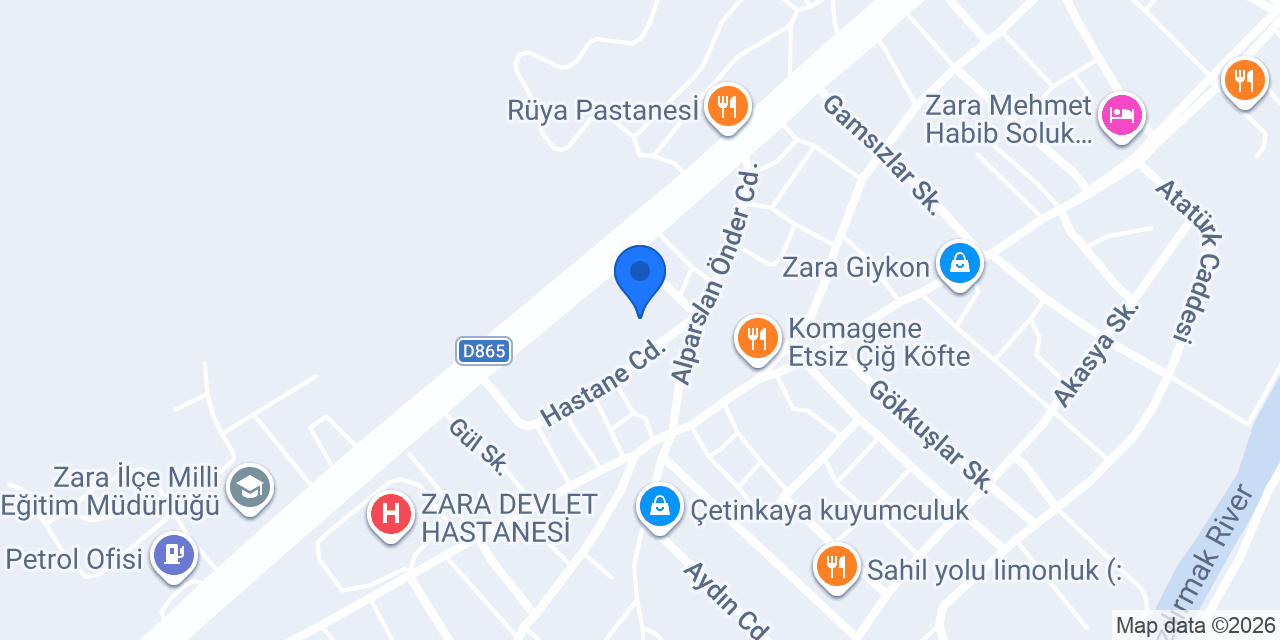 Zara Aile Sağlığı Merkezi konumu