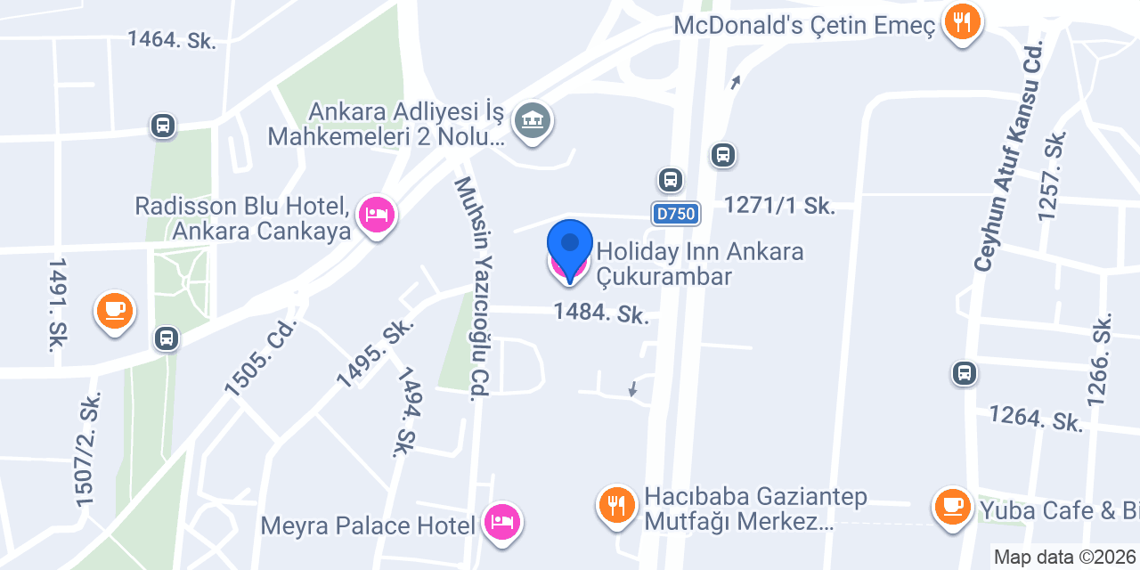 Holiday Inn Ankara Çukurambar konumu