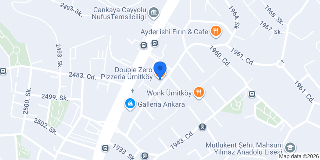 Double Zero Pizzeria Ümitköy konumu