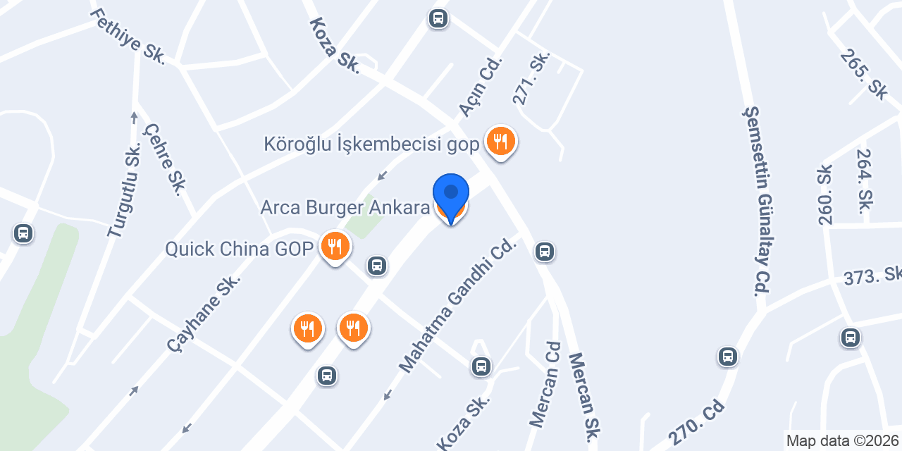 Arca Burger Ankara konumu