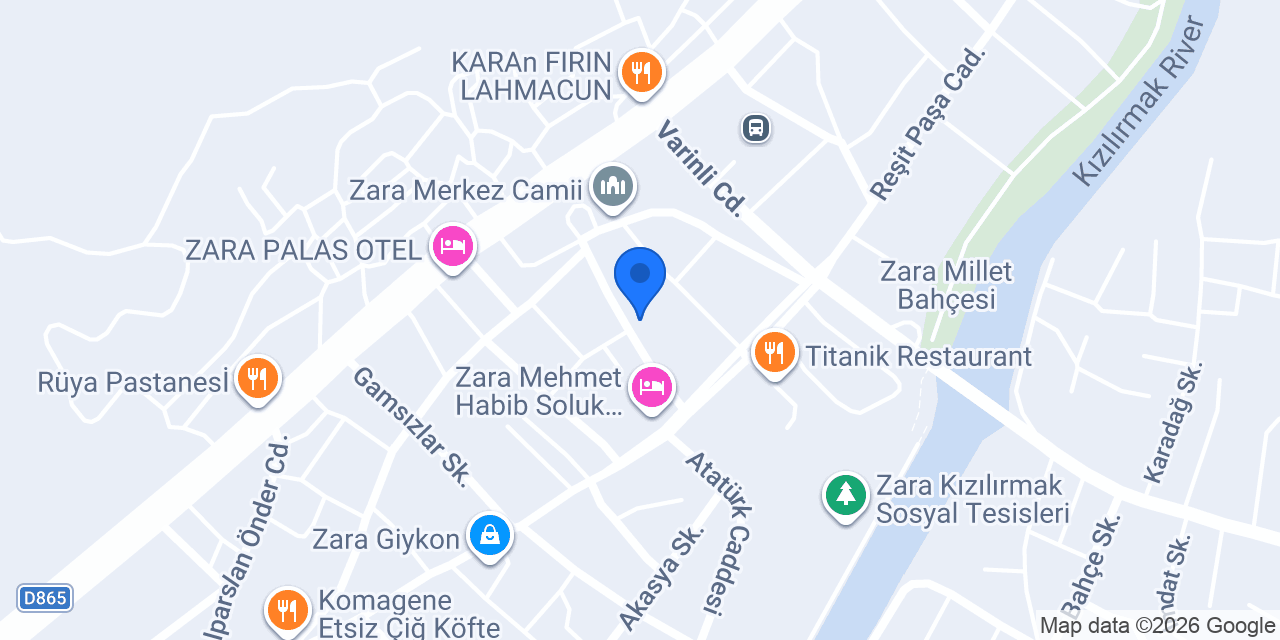 Otel Zara 2000 konumu