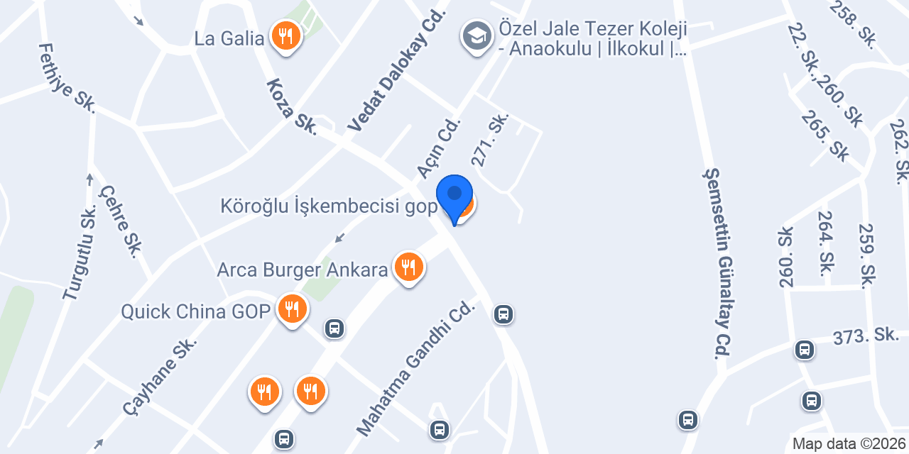 Bülent Börekçilik Ankara Çankaya Bağcılar konumu