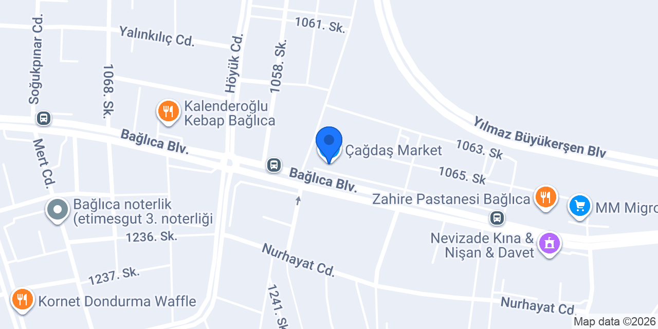 Çağdaş Market konumu